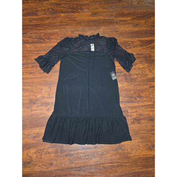Express Dresses & Skirts - Express Black dress‎ with lace top NWT size medium